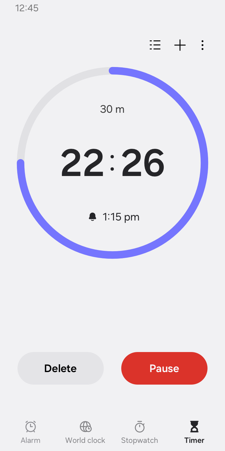Clock screenshot