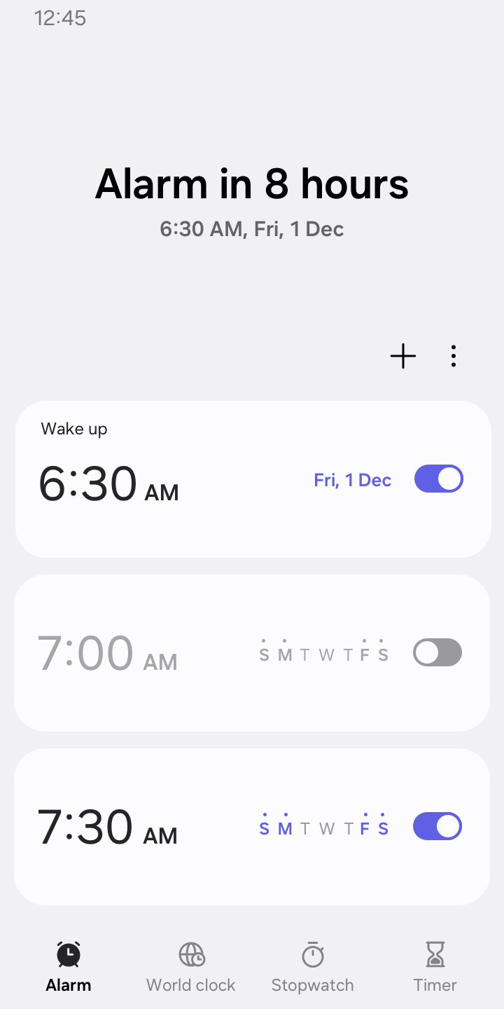 Clock screenshot