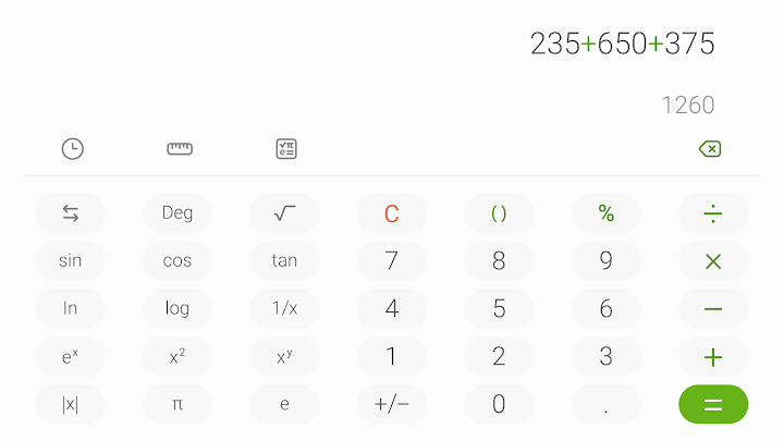 Samsung Calculator screenshot