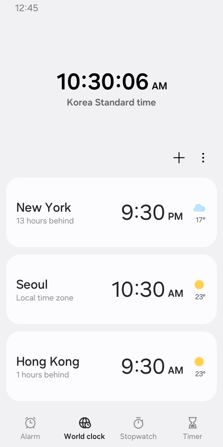 Clock screenshot