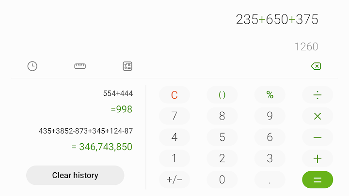 Samsung Calculator screenshot