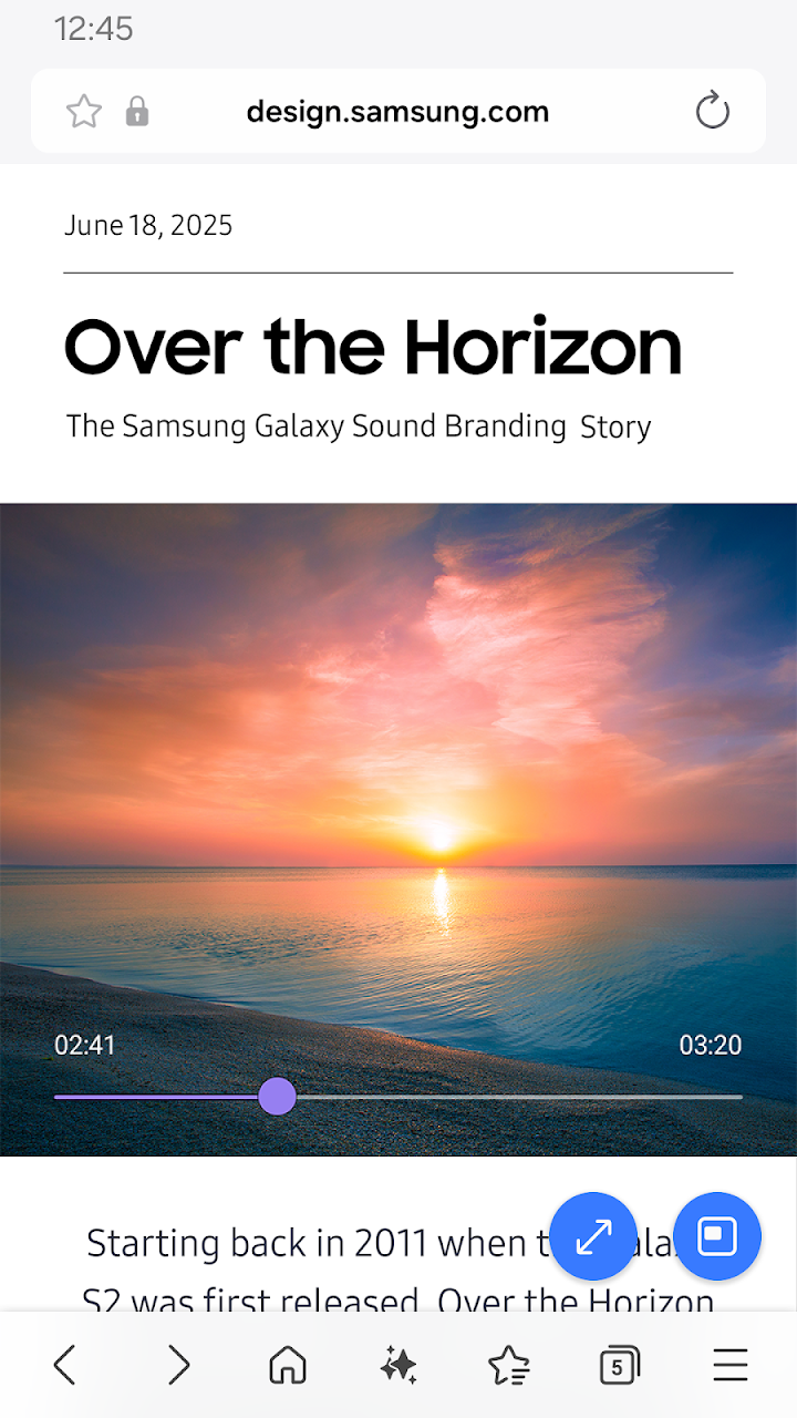 Samsung Browser screenshot