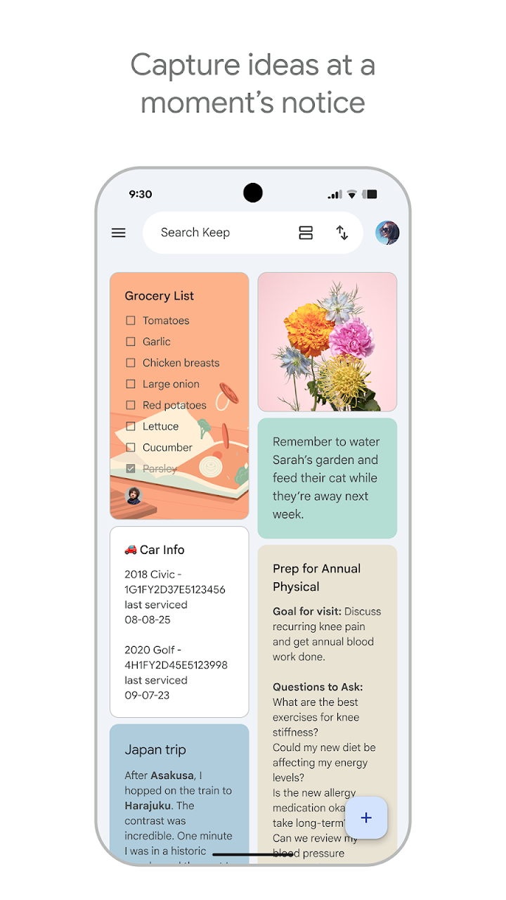 Google Keep - Notes and lists screenshot