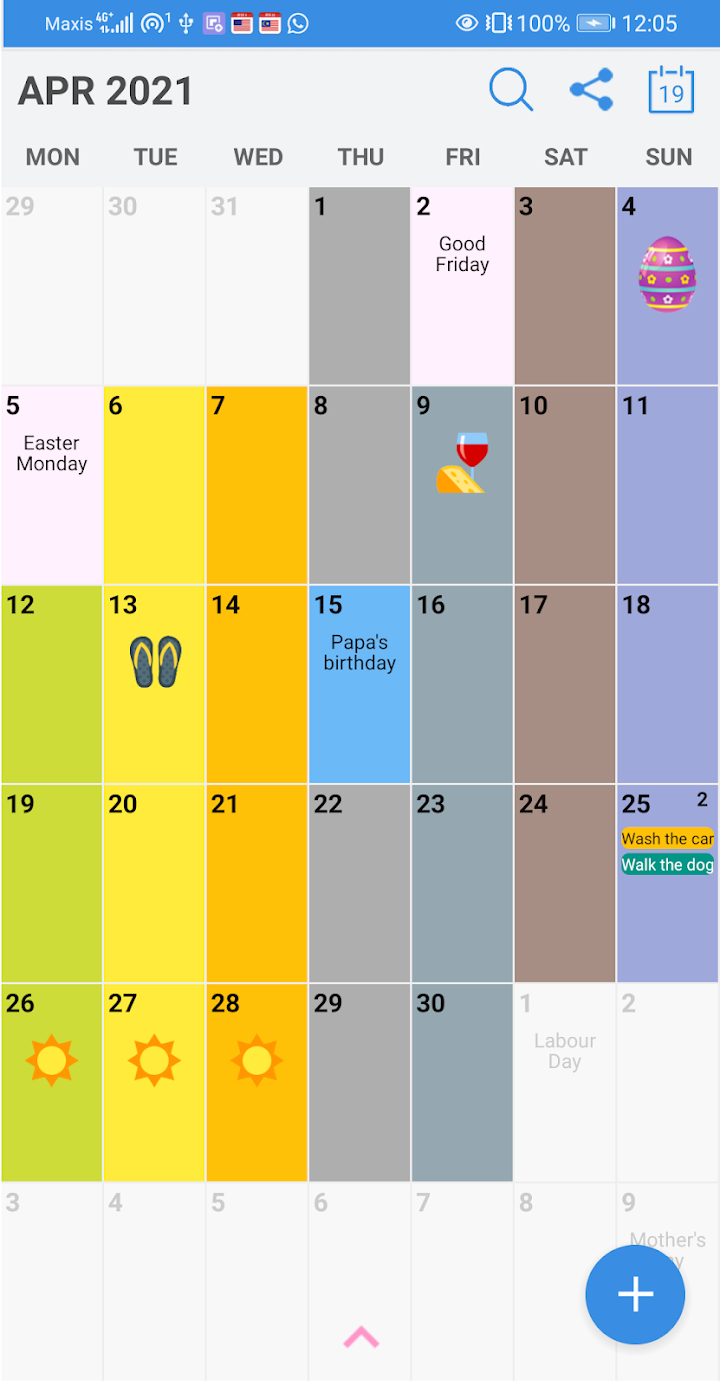 USA Calendar screenshot